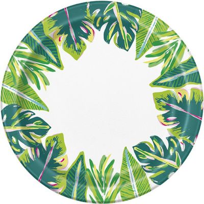 Tropical Leaves - 9" Dinner Plate 8 Ct