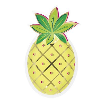 Pineapple Shaped - Foil Stamp Plates 8 Ct