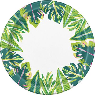 Tropical Leaves - 7" Dessert Plate 8 Ct