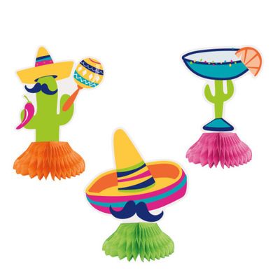 Boho Fiesta Mini Honeycomb Centerpieces 3 Ct