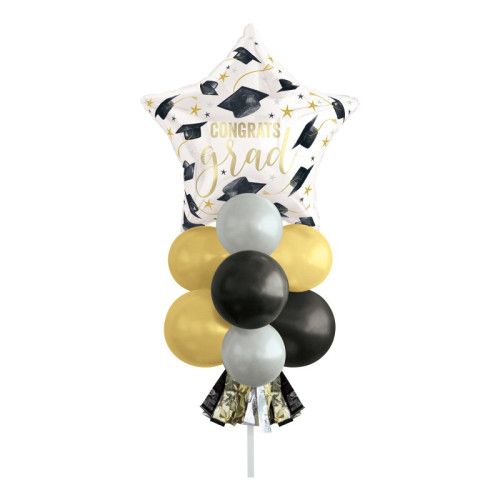 Golden Star Graduation Foil &amp; Latex Balloon - Yard Sign Kit
