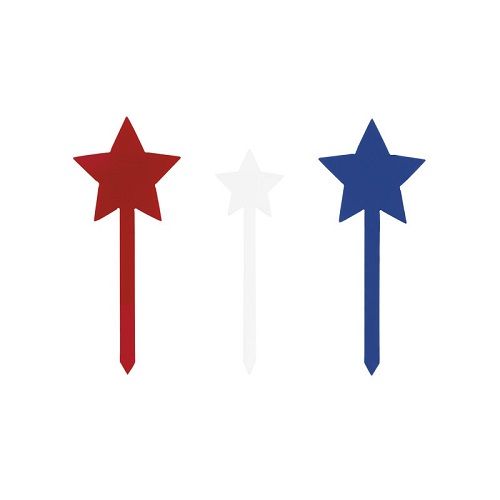 Patriotic Stars Plastic Cake Toppers  12ct