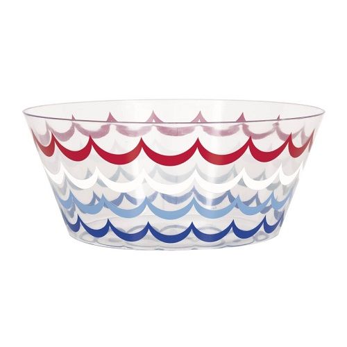 Red White &amp; Blue Plastic Serving Bowl