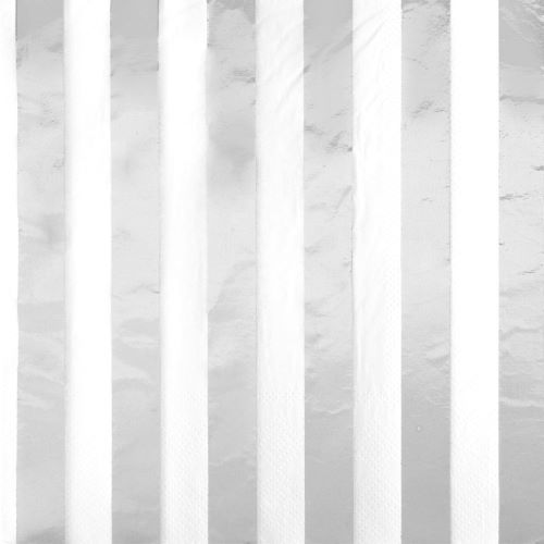 Silver Foil Stripes - Luncheon Napkins  16ct