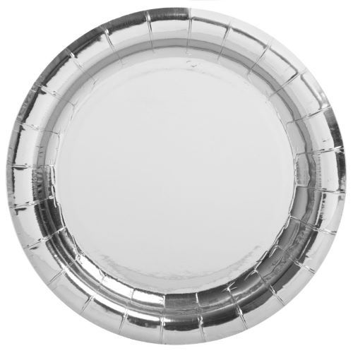 Silver Foil - 7" Dessert Plates  8ct