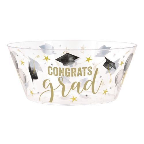 Golden Star Graduation - Congrats Grad Plastic Serving Bowl