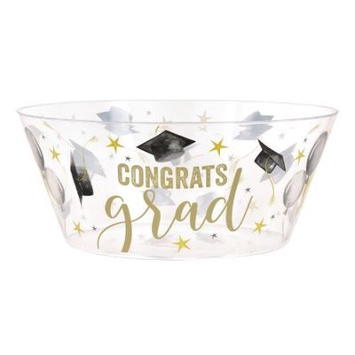 Golden Star Graduation - Congrats Grad Plastic Serving Bowl