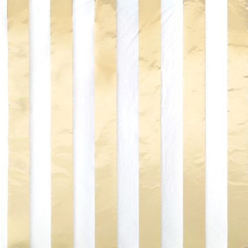 Gold Foil Stripes -  Luncheon Napkins  16ct