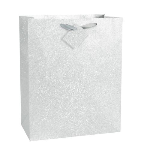 Silver Glitter Large Gift Bag