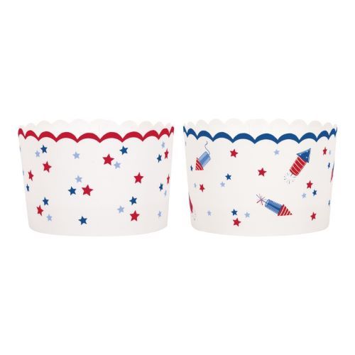 Patriotic USA Scalloped Paper Treat Cups  16ct