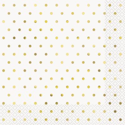 Elegant Gold Foil Dots - Luncheon Napkins  16ct