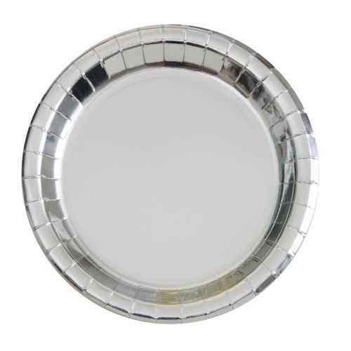 Silver Foil 9" Dinner Plates  8ct