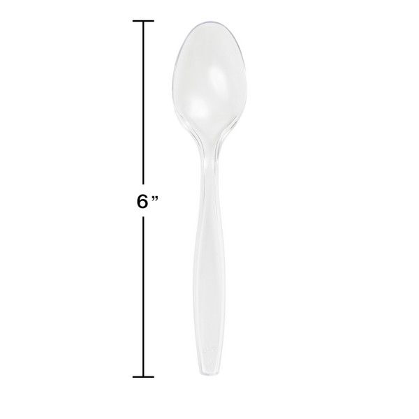 Plastic Spoons Clear 50 Ct