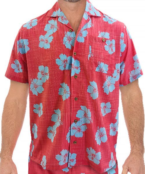 Hibiscus Textured Luau Shirt - 
