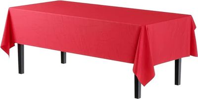 Rectangular Red Plastic Table Cover - 54" X 108"