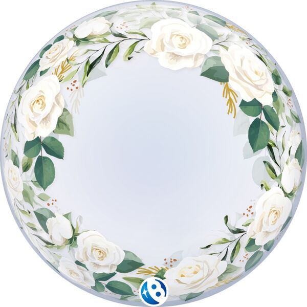 Wedding Floral Deco - 24" Helium Bubble Foil Balloon, Ribbon
