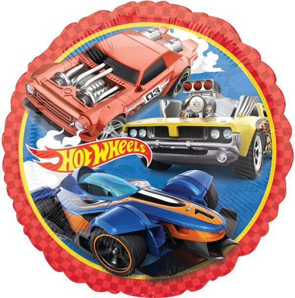 Hot Wheels - 17" Helium Filled Foil Shaped Balloon, Ribbon