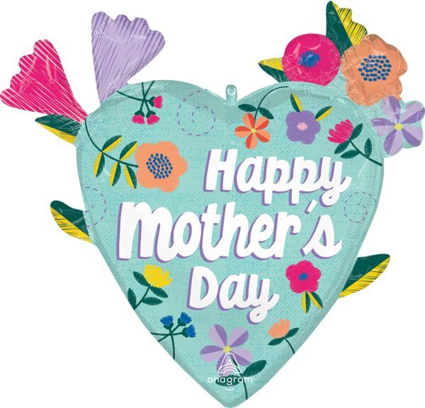 HMD Threaded Love - 28" Helium Filled Foil Balloon, Ribbon