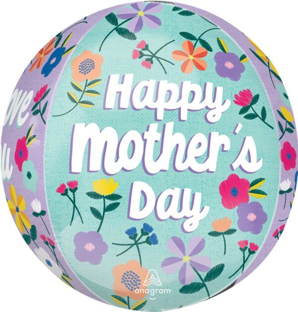 HMD Threaded Love Orbz - 15" Helium Filled Foil Balloon, Ribbon