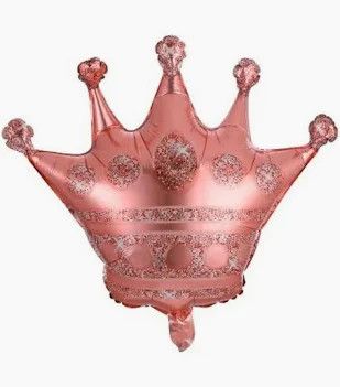 Rose Gold Crown - 29" Helium Filled Foil Balloon, Ribbon