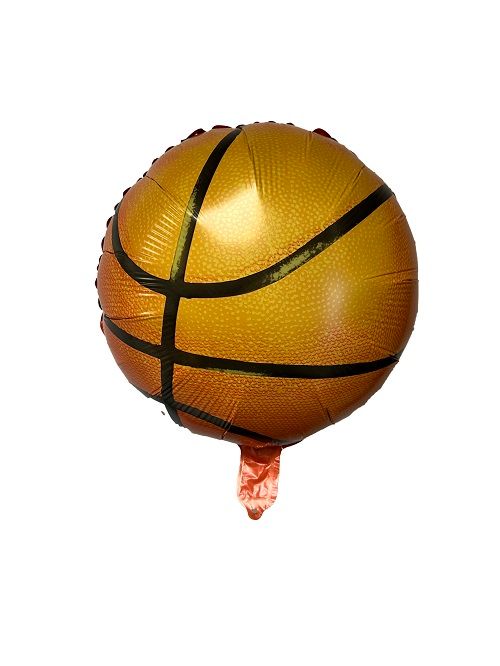 Basketball - 18" Helium Filled Foil Balloon, Ribbon