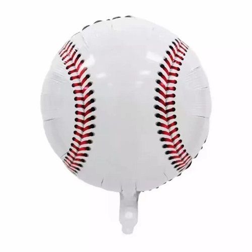 Baseball - 18" Helium Filled Foil Balloon, Ribbon