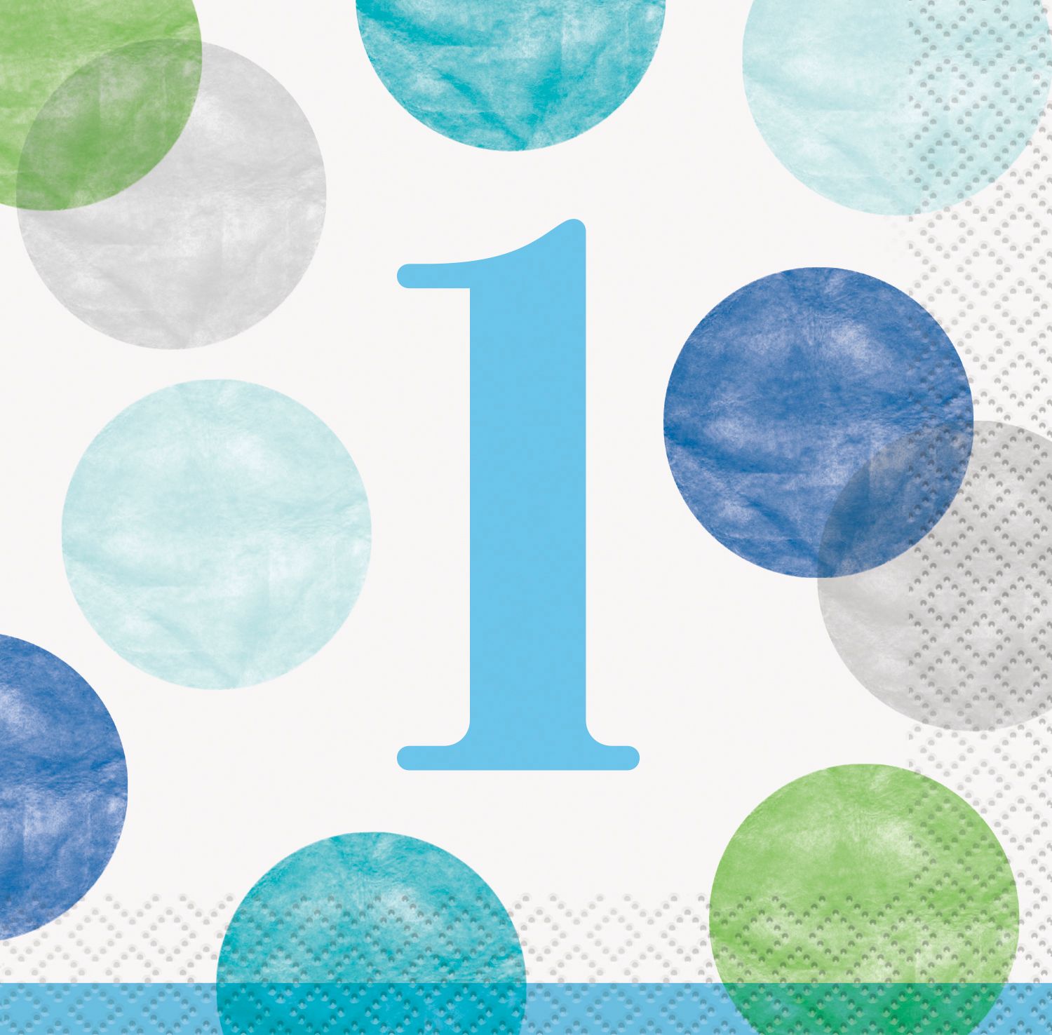 1st Birthday Blue Dots Beverage Napkins 16ct