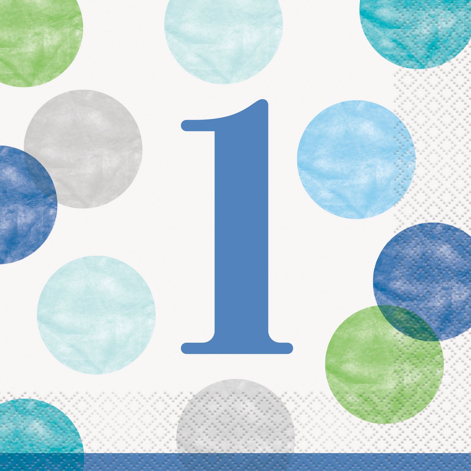 1st Birthday Blue Dots Luncheon Napkins 16ct
