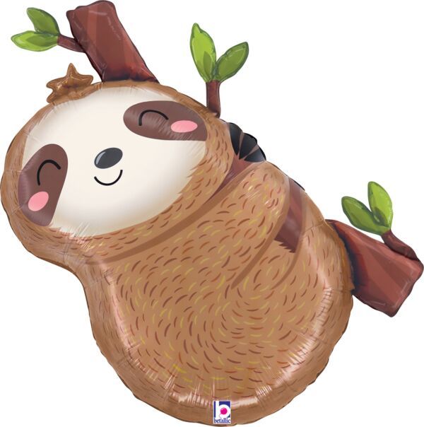 Cute Sloth  - 28" Helium Filled Foil Balloon, Ribbon