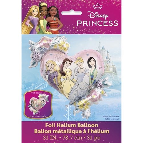 Disney Princess Heart &amp; Flowers  - 31.5"  Helium Filled Foil Balloon, Ribbon