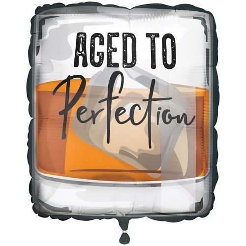 Whiskey Glass Shaped  - 22"  Helium Filled Foil Balloon, Ribbon