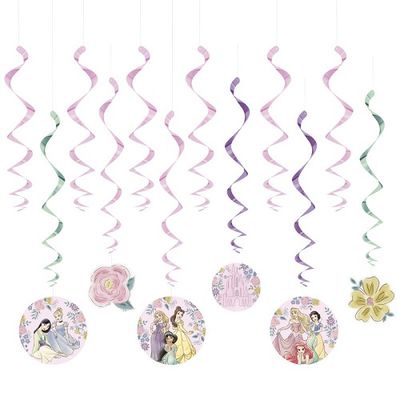 Disney Princess - Hanging Swirl Decorations  12ct