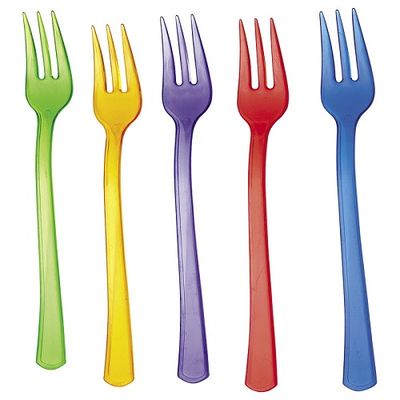 Premier Stylz Plastic Mini Fork Multi Color Picks 4" -  24ct