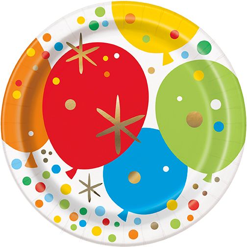 Glitzy Gold Birthday - 7" Plates 8ct Foil Stamping