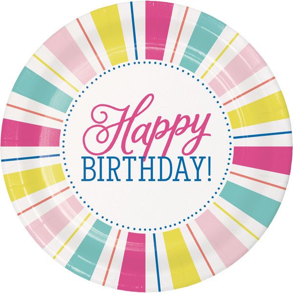 Birthday Brights - 9" Plate 8ct