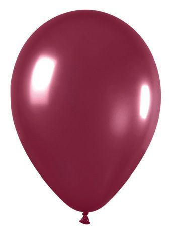 Metallic Burgundy 11" Helium Filled Latex Balloon and Ribbon