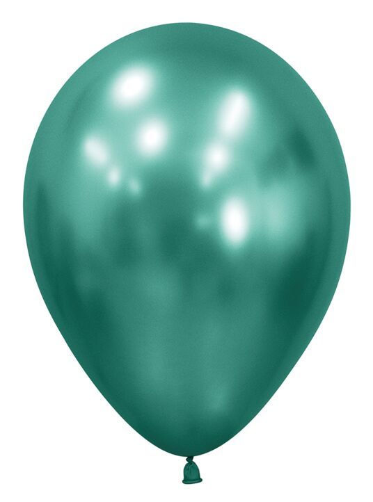 Reflex Aurora Green 11" Helium Filled Latex Balloon and Ribbon