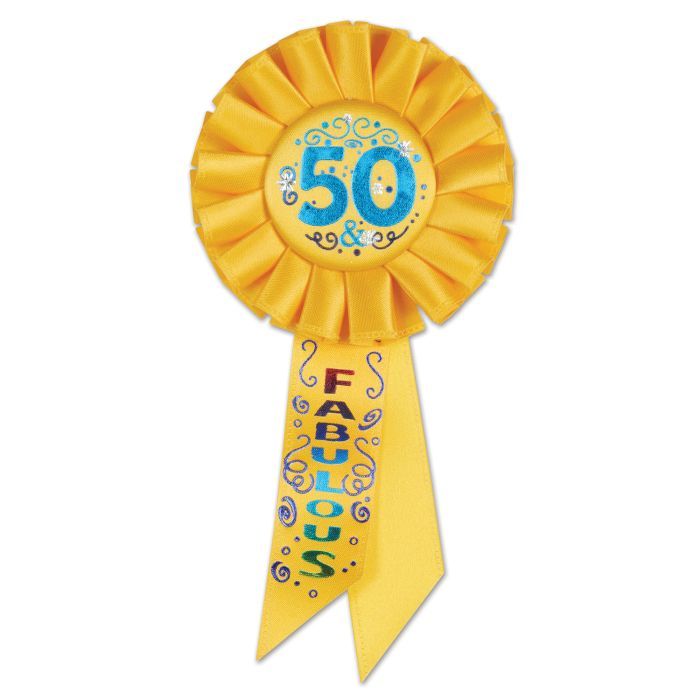 Birthday Rosette Button - 50 &amp; Fabulous