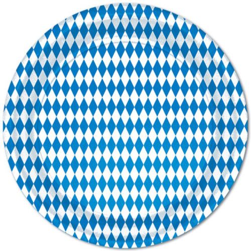 Blue &amp; White Plates 9" 8 Ct