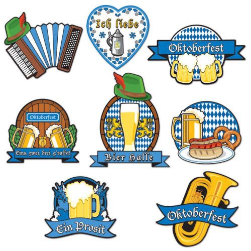 Oktoberfest Cutouts 8 Ct Double Sided