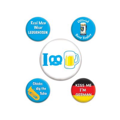 Oktoberfest Party Buttons 5 Ct