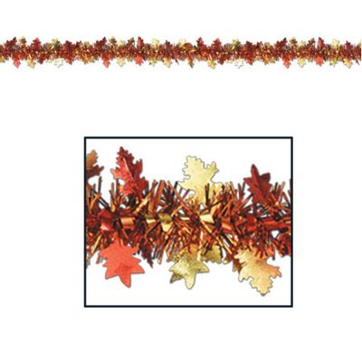 Metallic Autumn Leaf Garland 2" x 12'