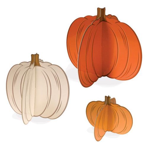 3-D Pumpkin Centerpieces 3 Ct