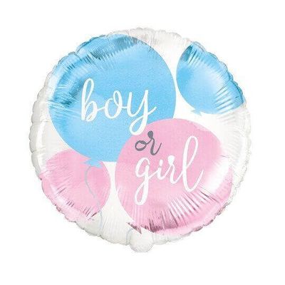 Gender Reveal Party - 18" Helium Filled Foil Balloon, Ribbon