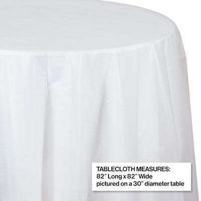 Round Plastic Tablecover Clear 84"