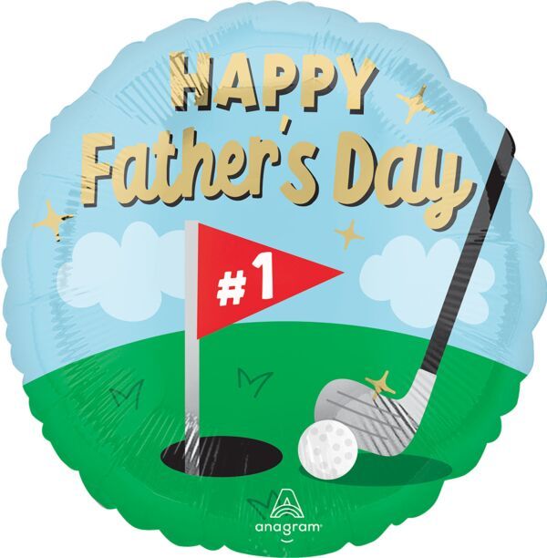 HFD Tee-rific Dad  - 17" Helium Filled Foil Balloon, Ribbon