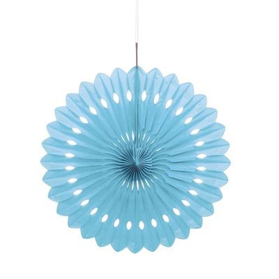 Tissue Paper Fan Powder Blue Solid 16"