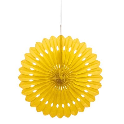Tissue Paper Fan Sunflower Yellow Solid 16"