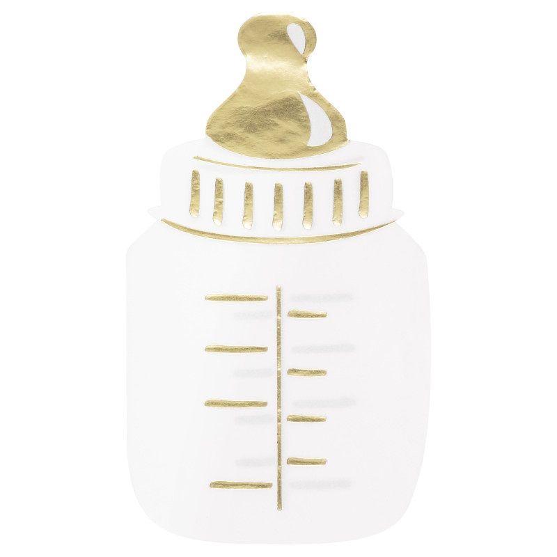 Oh Baby Gold Baby Shower Bottle Shaped Guest Towels 16 Ct