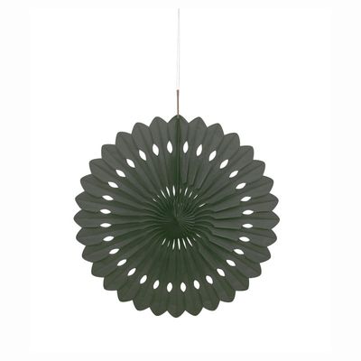 Tissue Paper Fan Black Solid 16"